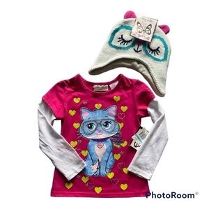 NWT-BELLE DU JOUR-CAT TOP AND HAT
